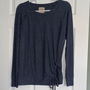 Chaser Navy Side-Tie Long-Sleeve Sweatshirt